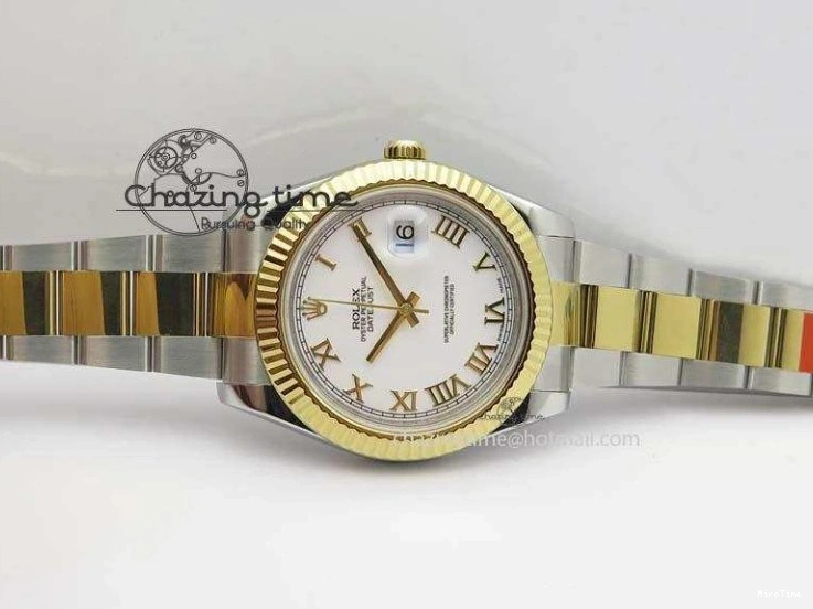 MiroTime 0404 DateJust II 116333 SS YG 41mm EW Best Edition White Dial Roman Markers On SS Bracelet A Casual 3821